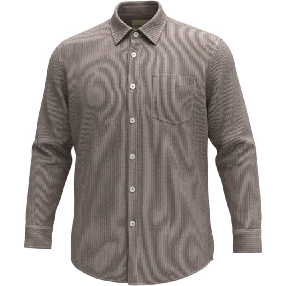 Tommy Bahama Jeans Mens Large Brown Striped Tencel Cotton Button Down Shirt